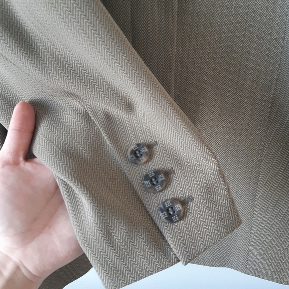 𝅺ESCADA Margaretha Ley Vintage 100% New Wool Arrow Patterned Button Blazer - Picture 5 of 7